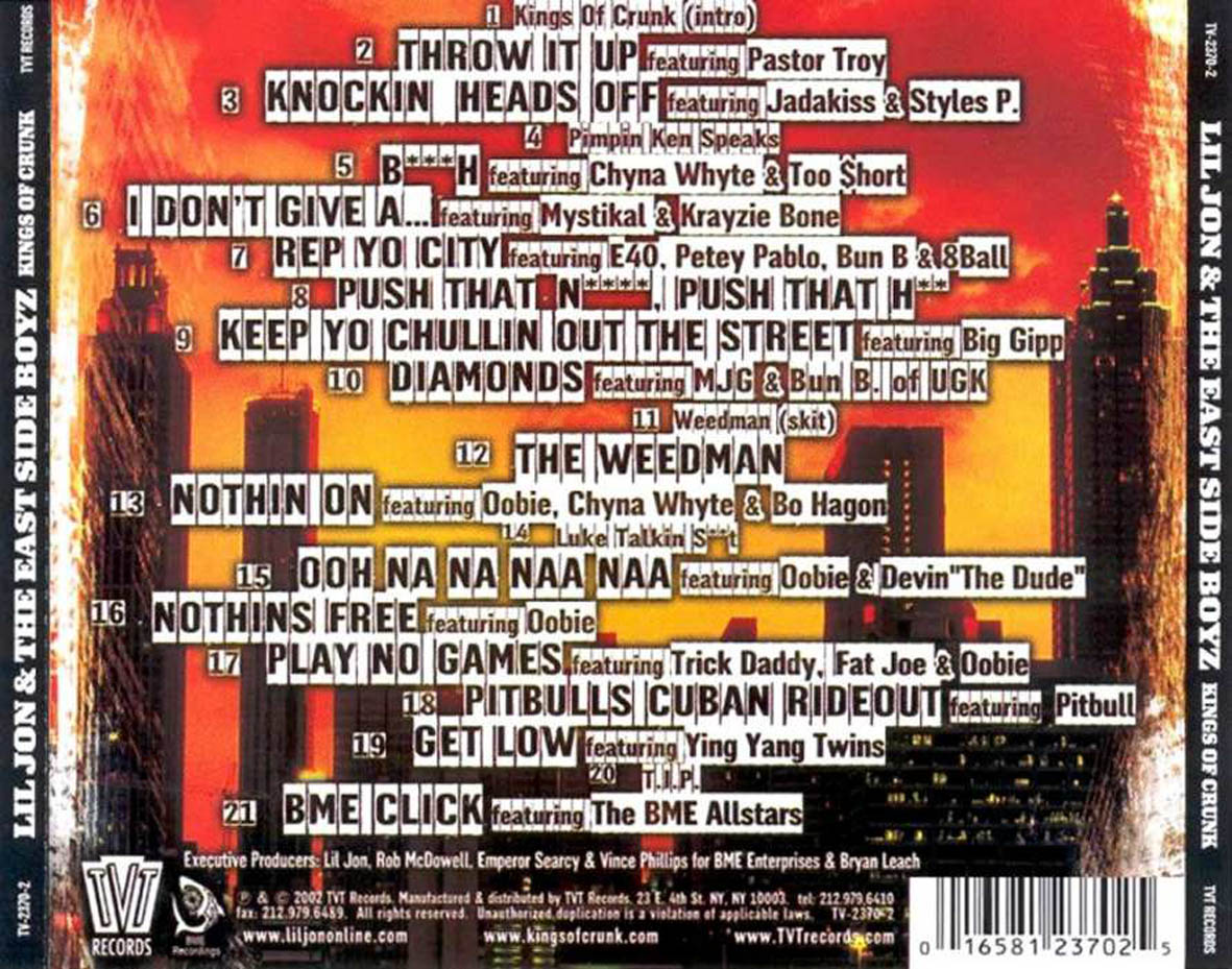 Cartula Trasera de Lil Jon & The East Side Boyz - Kings Of Crunk