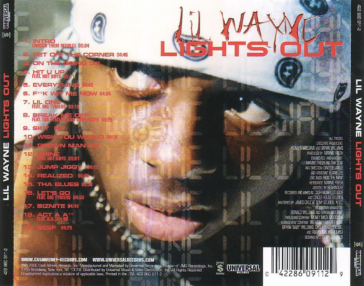 Cartula Trasera de Lil Wayne - Lights Out
