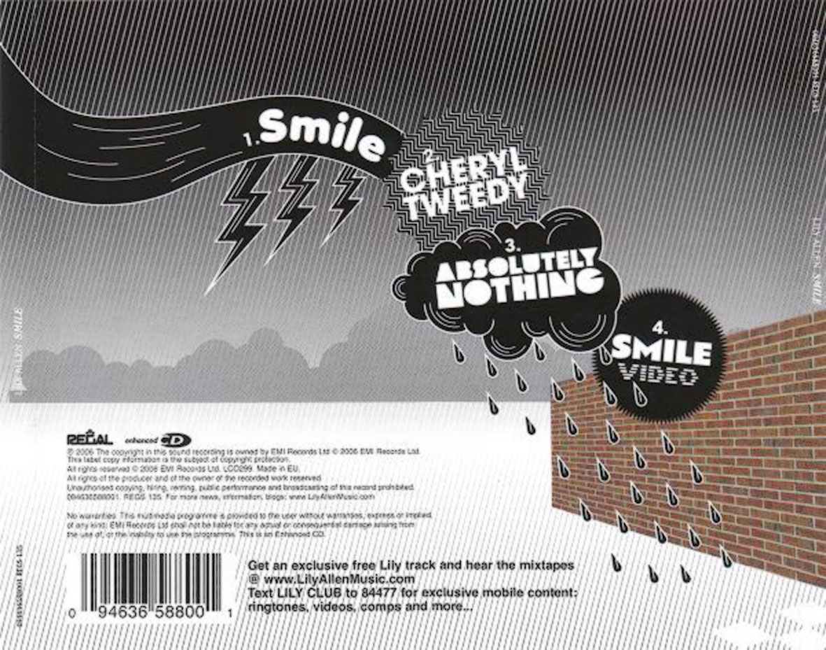 Cartula Trasera de Lily Allen - Smile Cd2 (Cd Single)