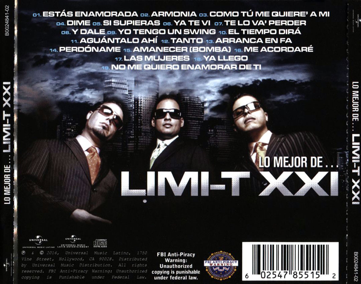 Cartula Trasera de Limi-T 21 - Lo Mejor De... Limi-T Xxi