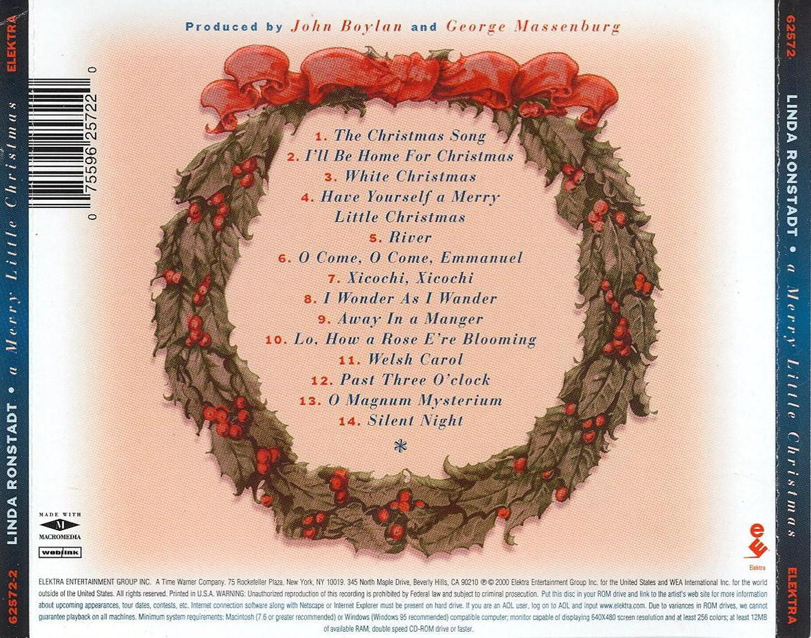 Cartula Trasera de Linda Ronstadt - A Merry Little Christmas
