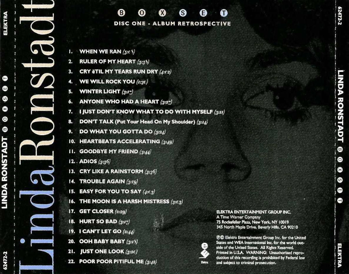 Cartula Trasera de Linda Ronstadt - Boxset Disc One