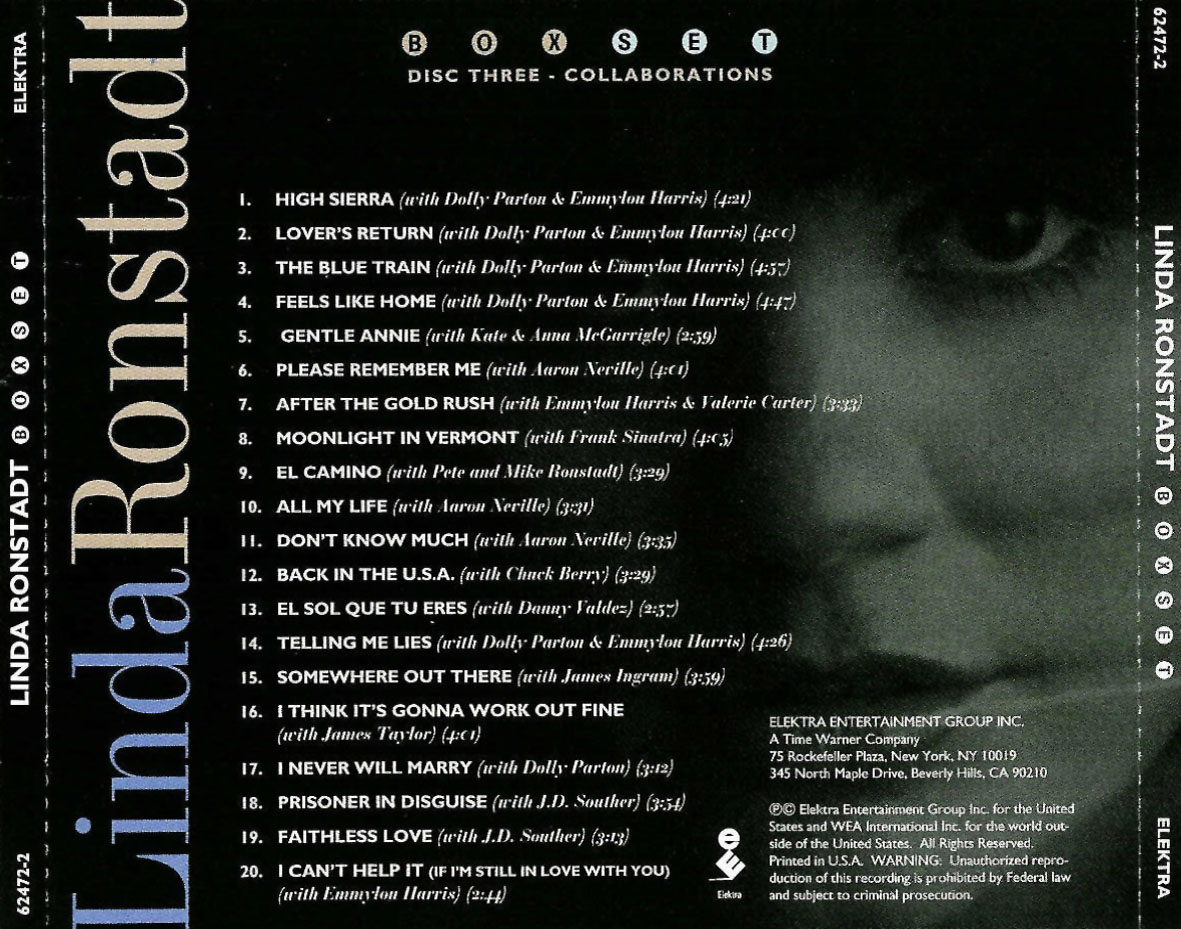Cartula Trasera de Linda Ronstadt - Boxset Disc Three