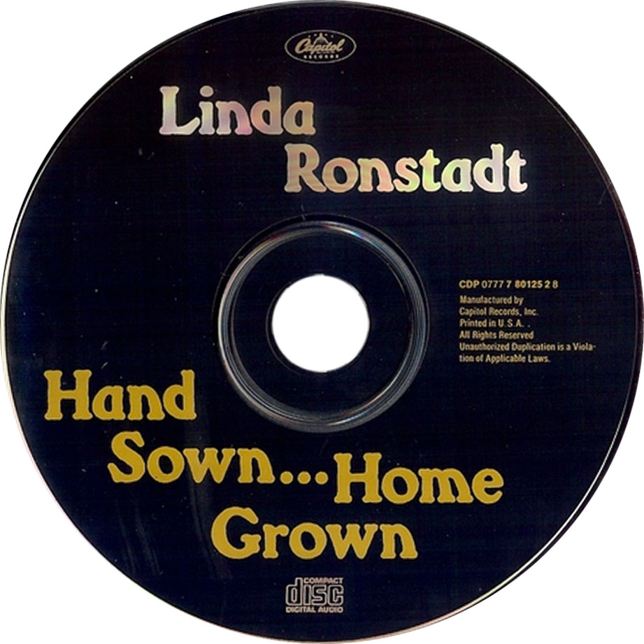 Cartula Cd de Linda Ronstadt - Hand Sown... Home Grown