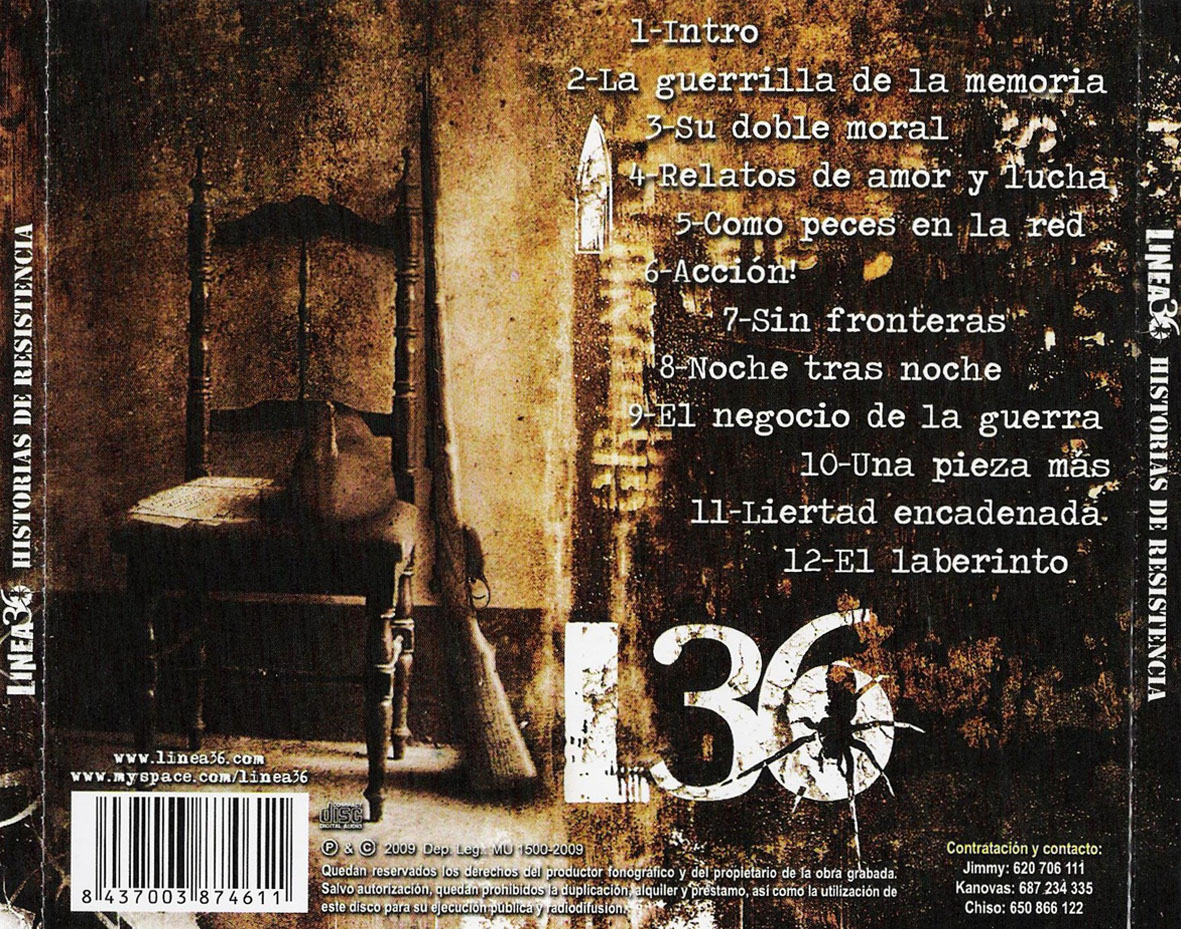 Cartula Trasera de Linea 36 - Historias De Resistencia