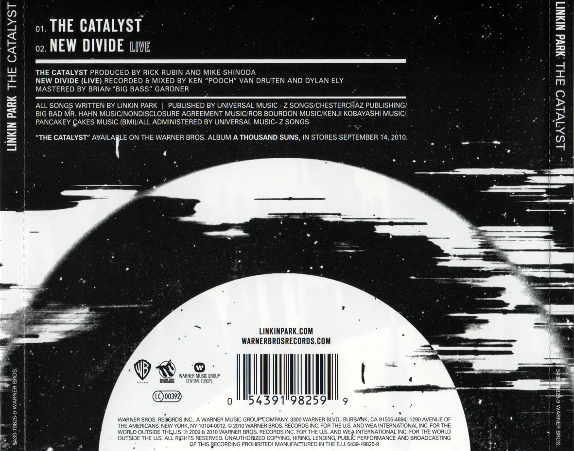 Cartula Trasera de Linkin Park - The Catalyst (Cd Single)