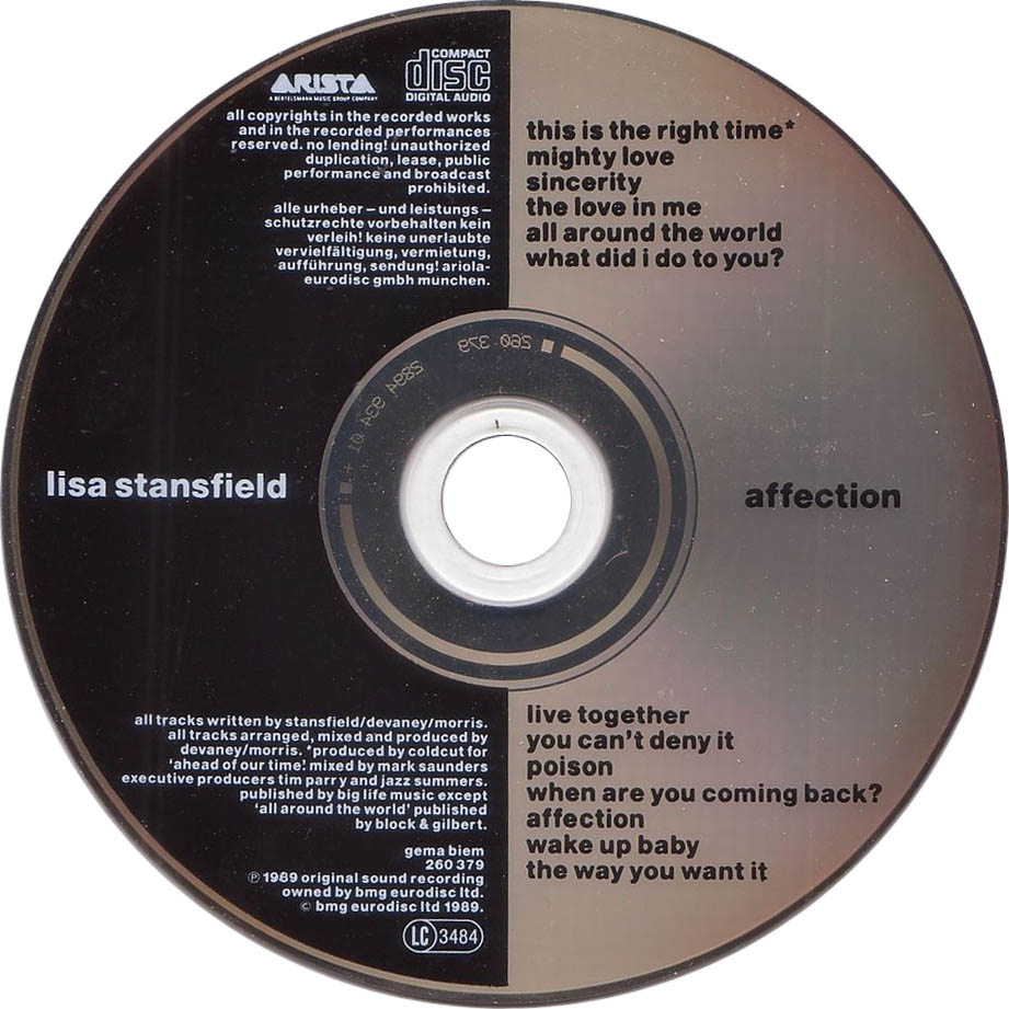 Cartula Cd de Lisa Stansfield - Affection