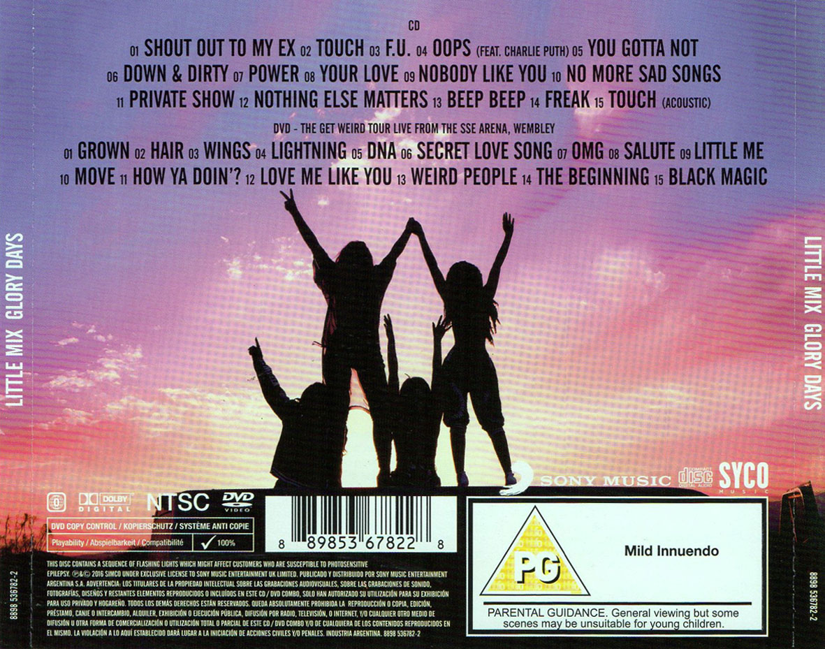 Cartula Trasera de Little Mix - Glory Days (Deluxe Concert Film Edition)