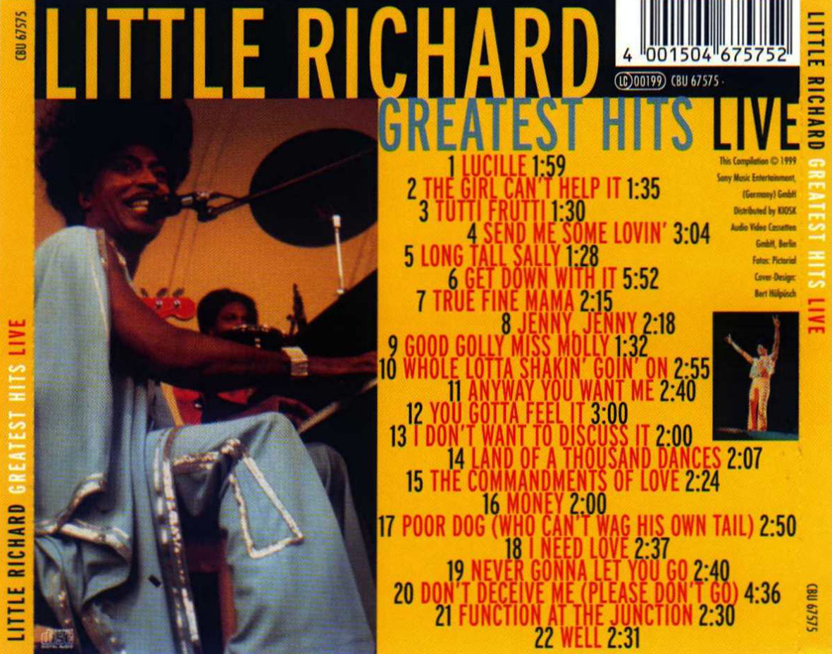 Cartula Trasera de Little Richard - Greatest Hits Live
