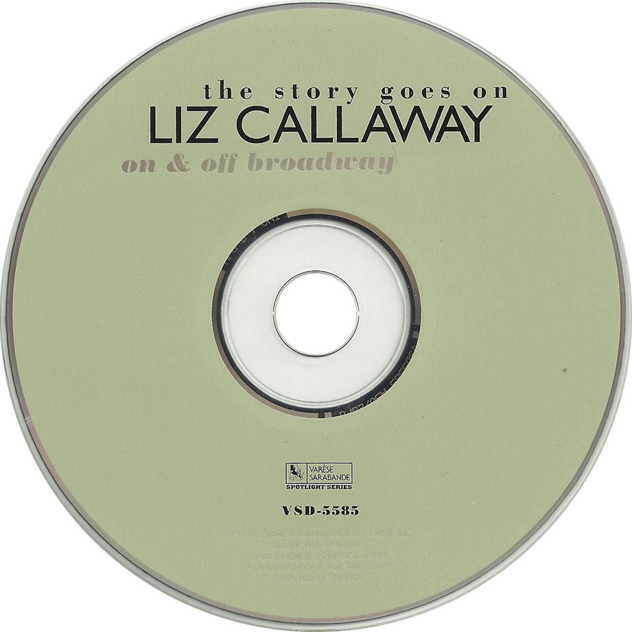 Cartula Cd de Liz Callaway - The Story Goes On: Liz Callaway On & Off Broadway