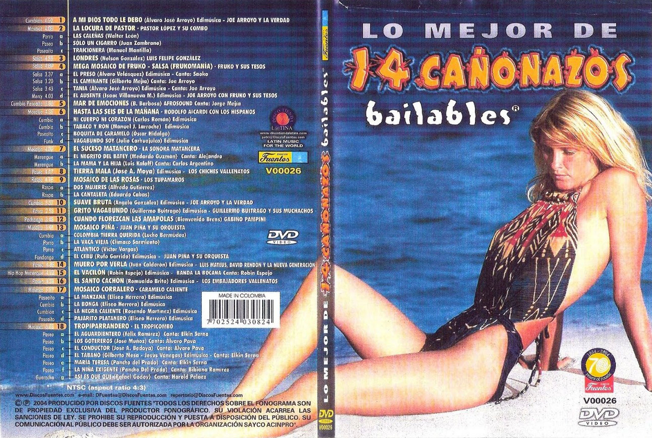 Cartula Caratula de Lo Mejor De 14 Caonazos Bailables (Dvd)