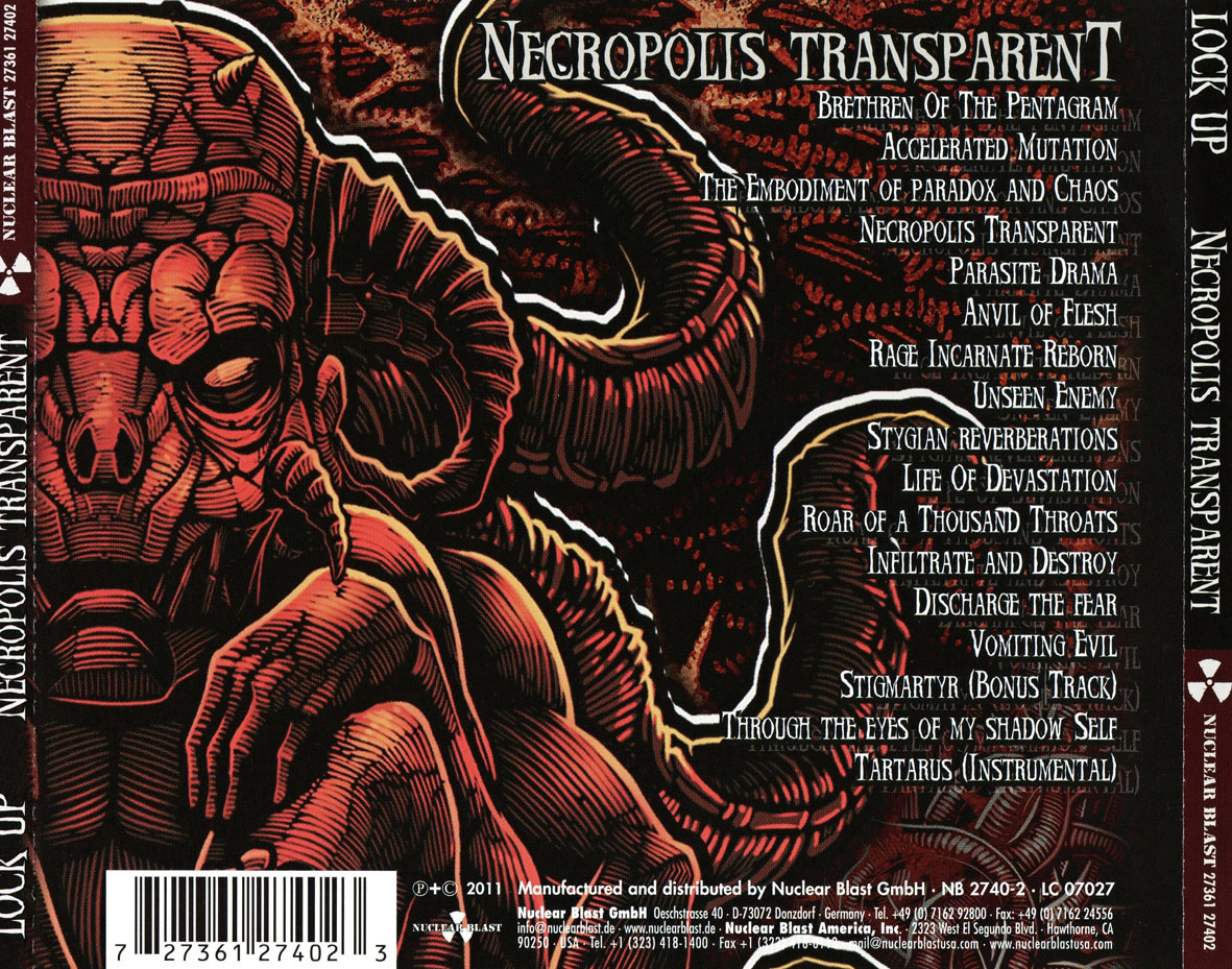 Cartula Trasera de Lock Up - Necropolis Transparent