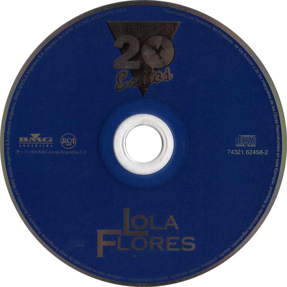 Cartula Cd de Lola Flores - Serie 20 Exitos