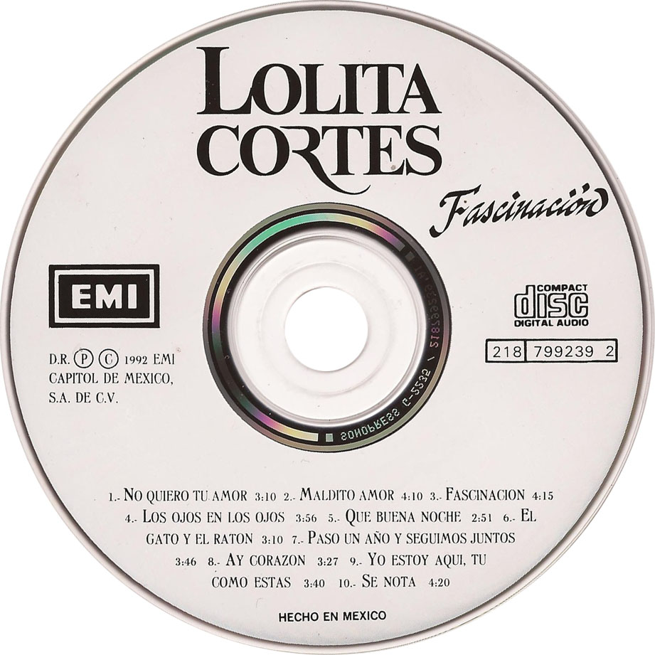 Cartula Cd de Lolita Cortes - Fascinacion