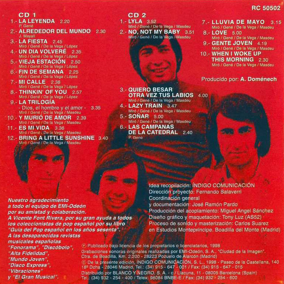 Cartula Interior Frontal de Lone Star - Exitos De Dos En Dos: Todos Sus Singles En Discos Emi (1966-1972)