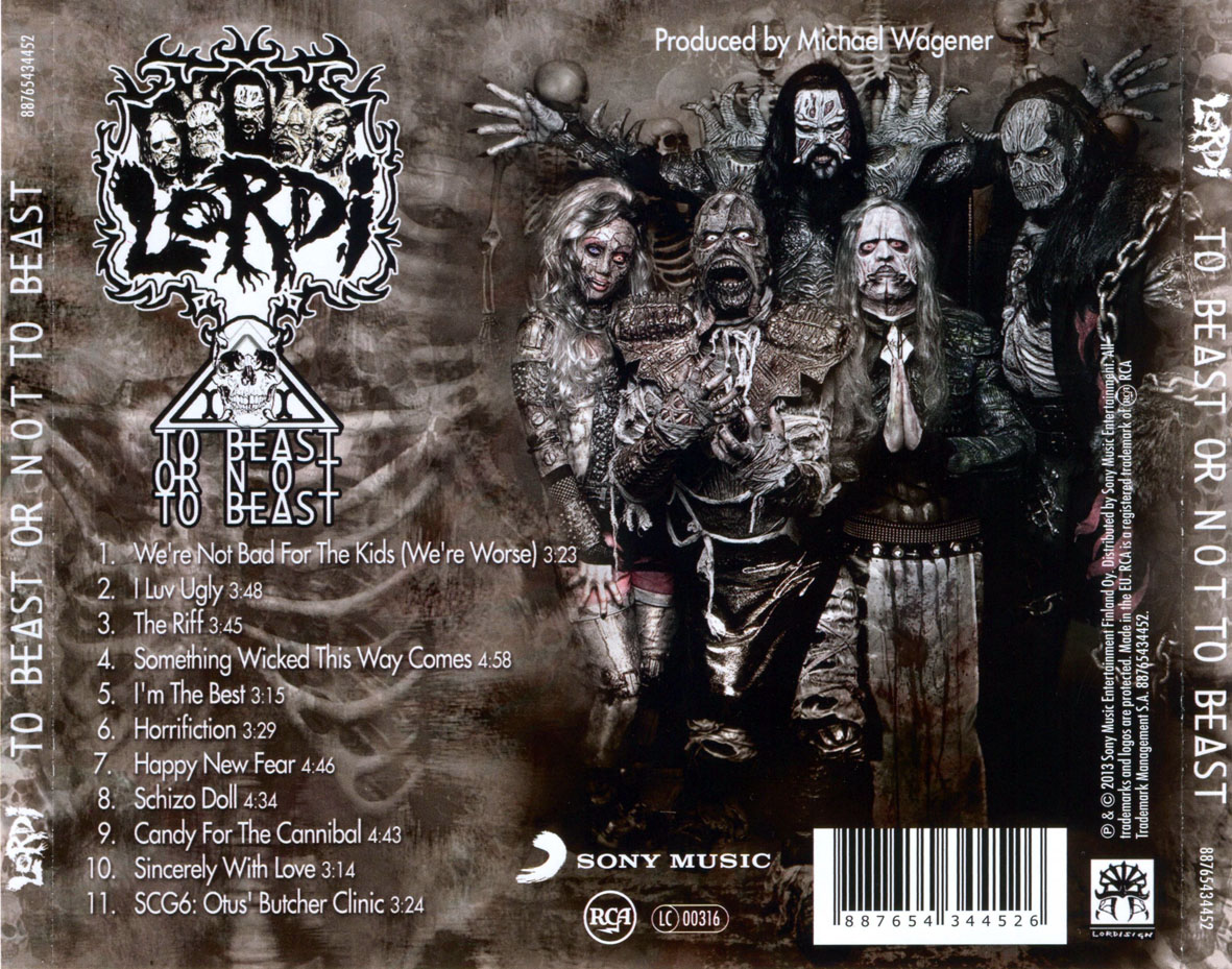 Cartula Trasera de Lordi - To Beast Or Not To Beast