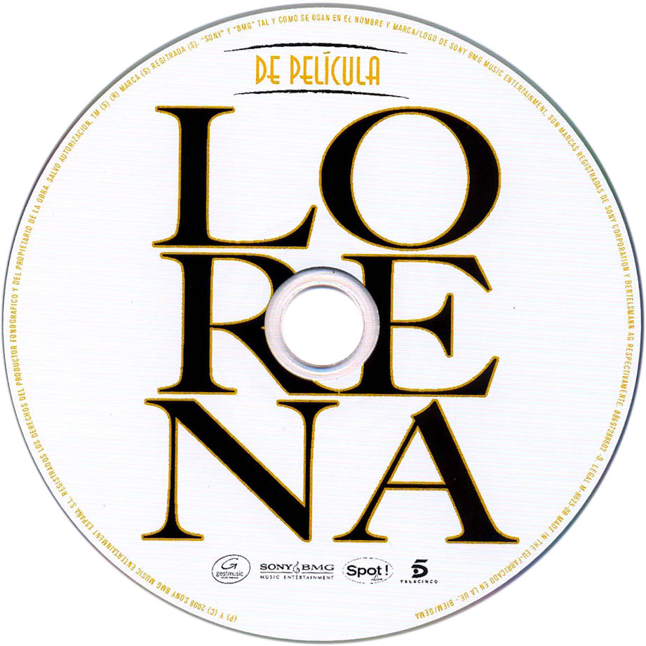 Cartula Cd de Lorena - De Pelicula