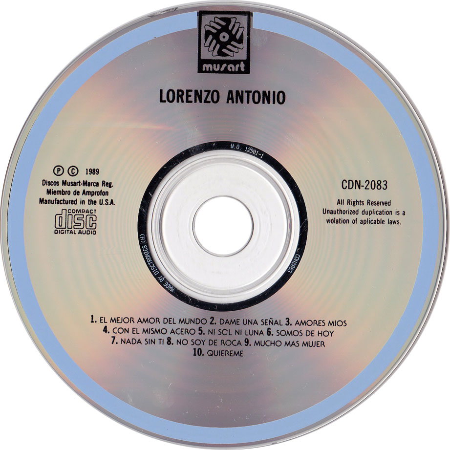 Cartula Cd de Lorenzo Antonio - Lorenzo Antonio