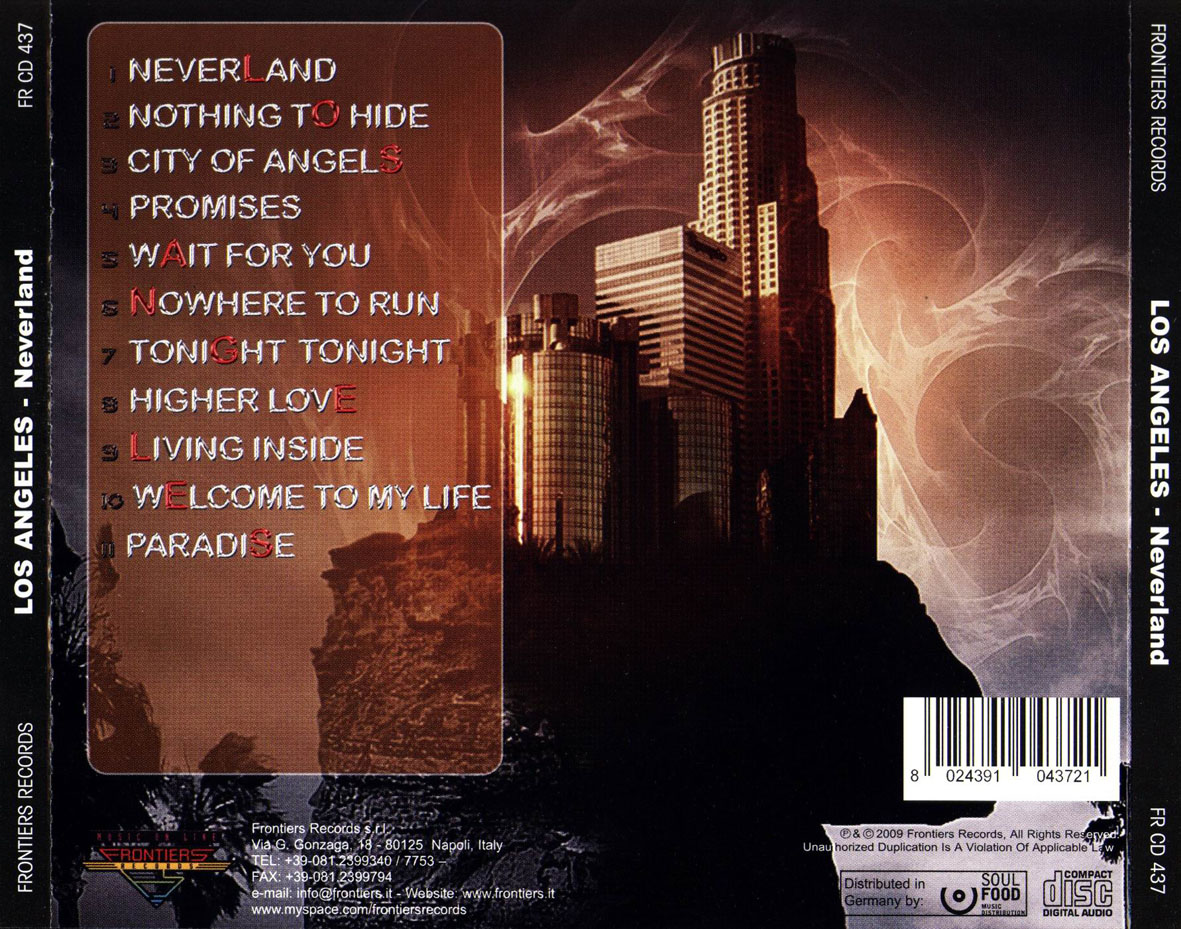 Cartula Trasera de Los Angeles - Neverland