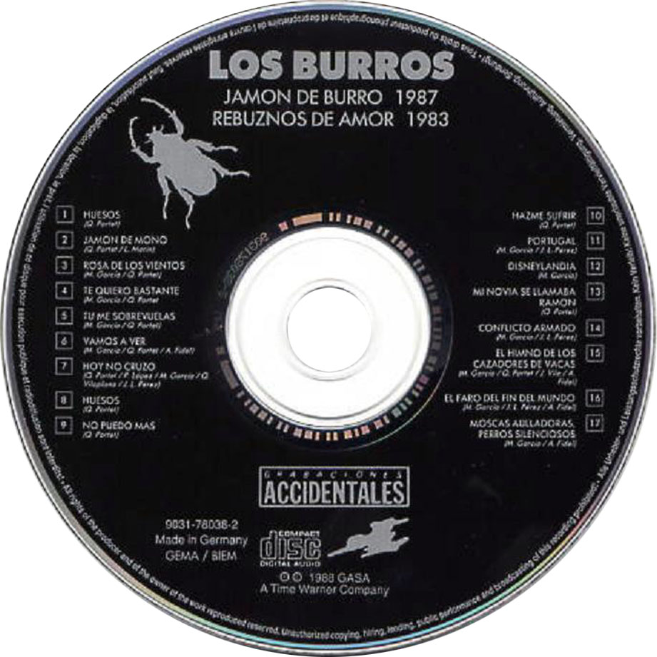 Carátula Cd de Los Burros - Rebuznos De Amor