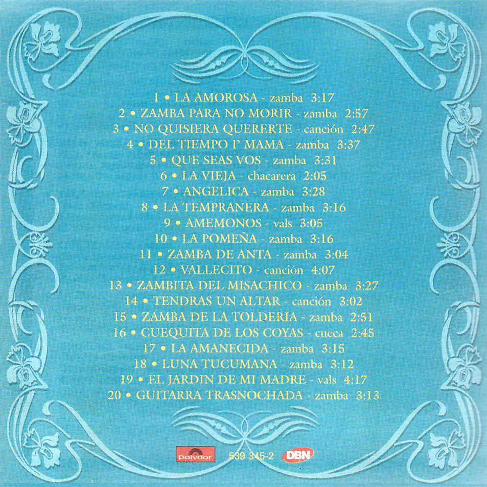 Cartula Interior Frontal de Los Cantores De Quilla Huasi - Sus Mejores Temas