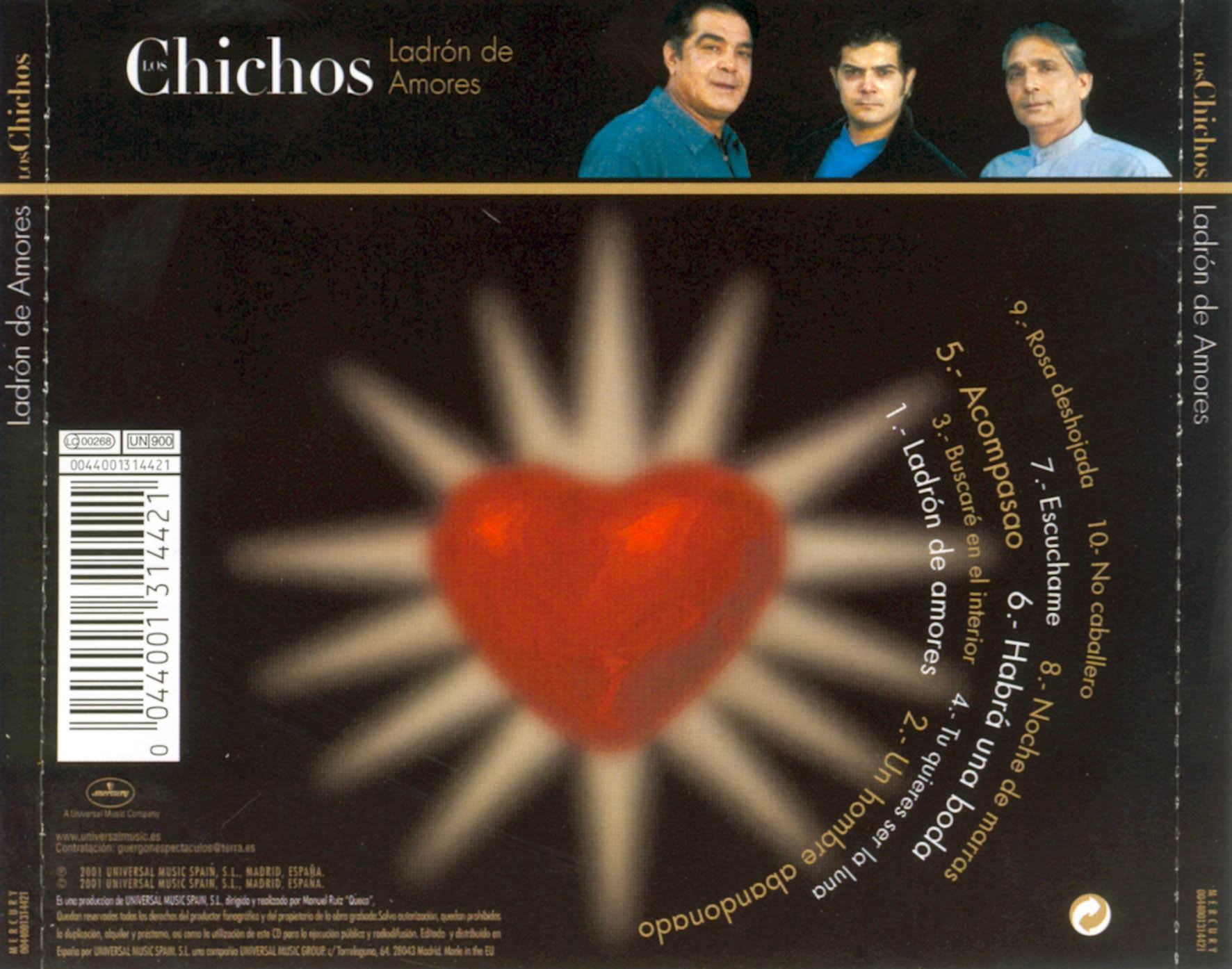 Cartula Trasera de Los Chichos - Ladron De Amores