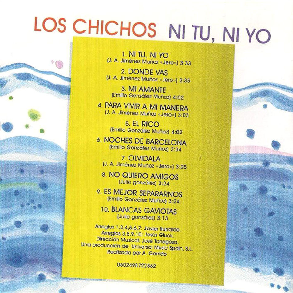 Cartula Interior Frontal de Los Chichos - Ni Tu, Ni Yo