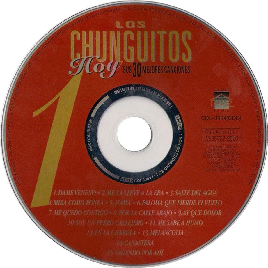 Cartula Cd1 de Los Chunguitos - Hoy