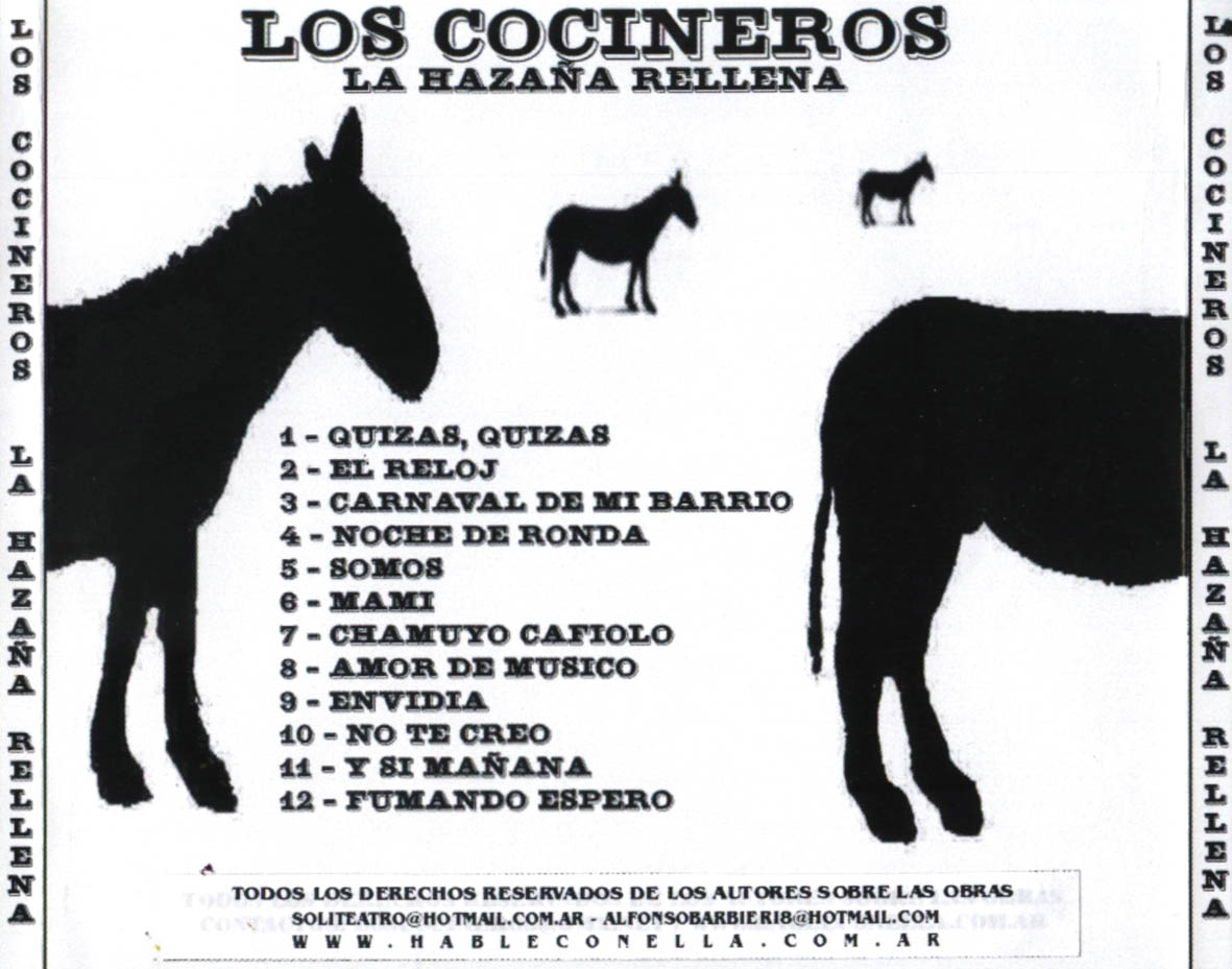 Cartula Trasera de Los Cocineros - La Hazaa Rellena