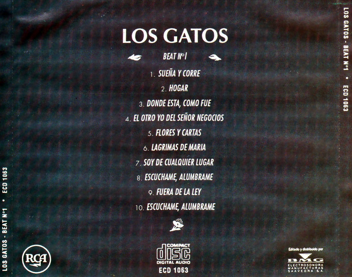 Cartula Trasera de Los Gatos - Beat N 1