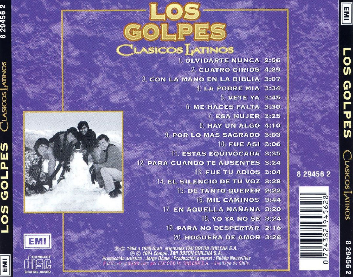 Cartula Trasera de Los Golpes - Clasicos Latinos