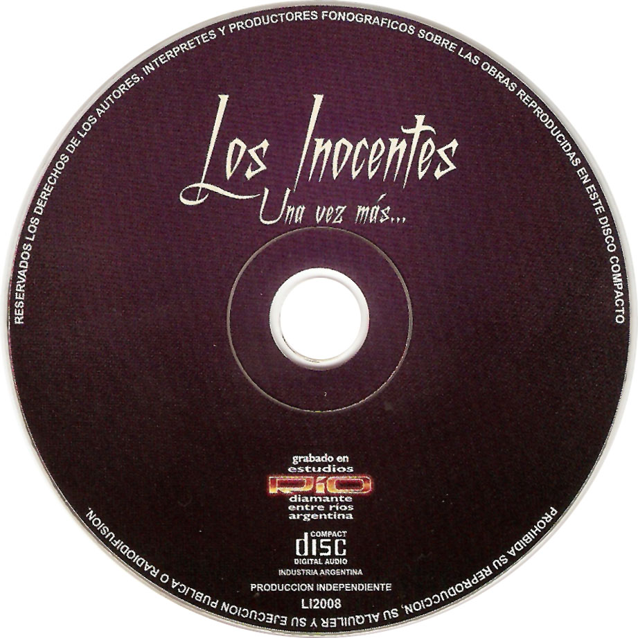 Cartula Cd de Los Inocentes - Una Vez Mas