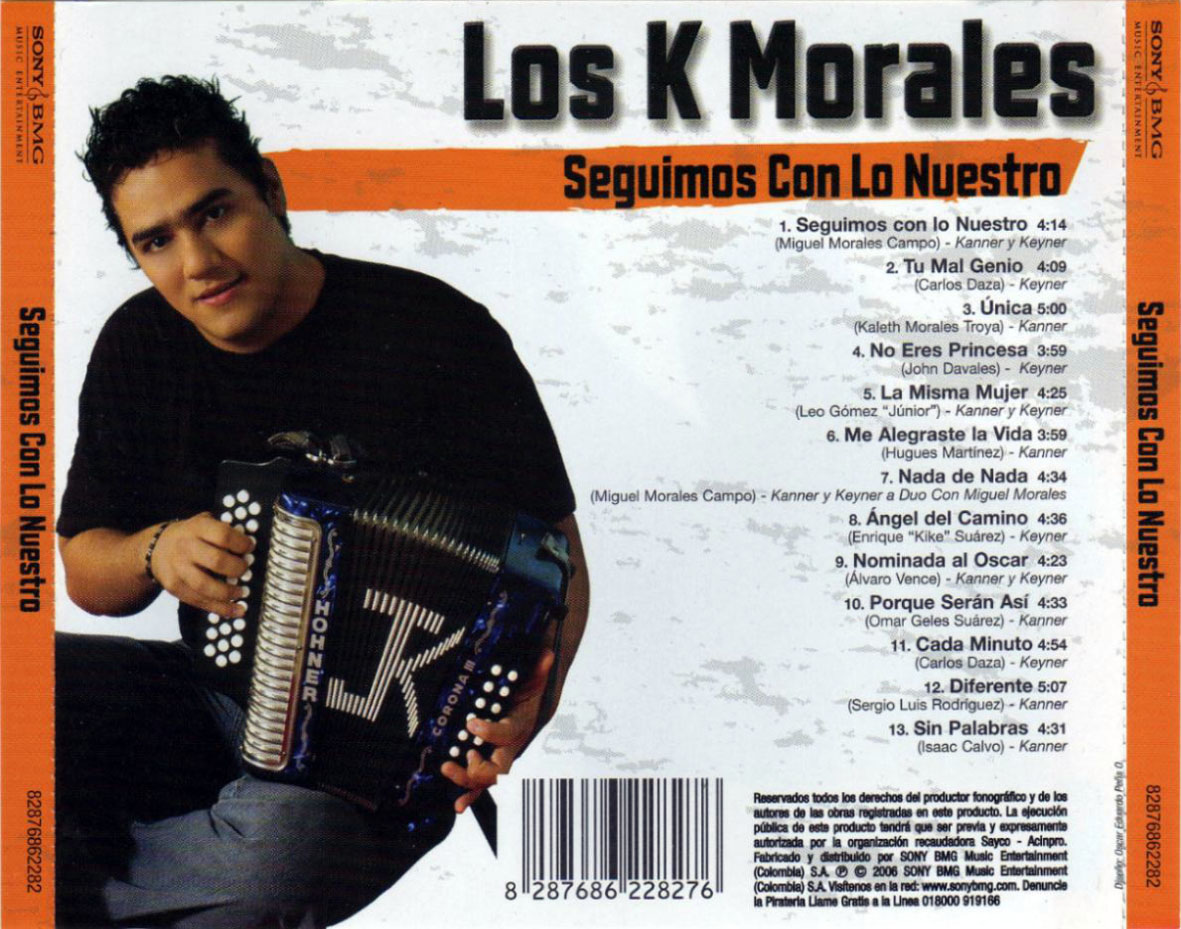 Cartula Trasera de Los K Morales - Seguimos Con Lo Nuestro