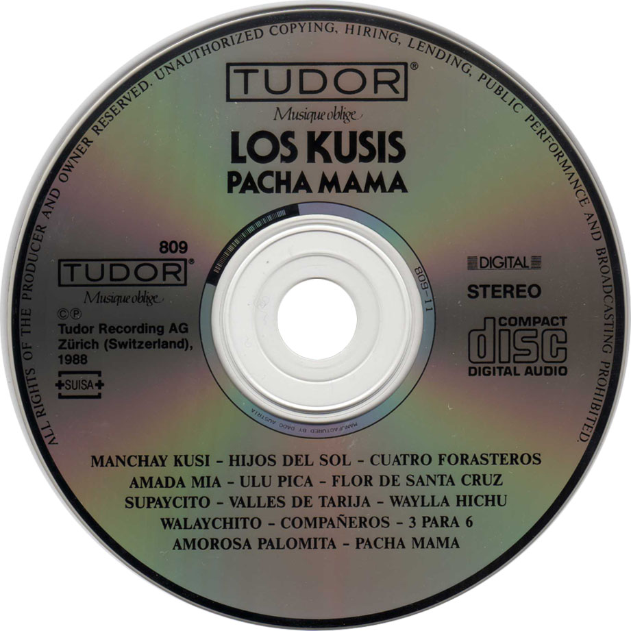 Cartula Cd de Los Kusis - Pacha Mama
