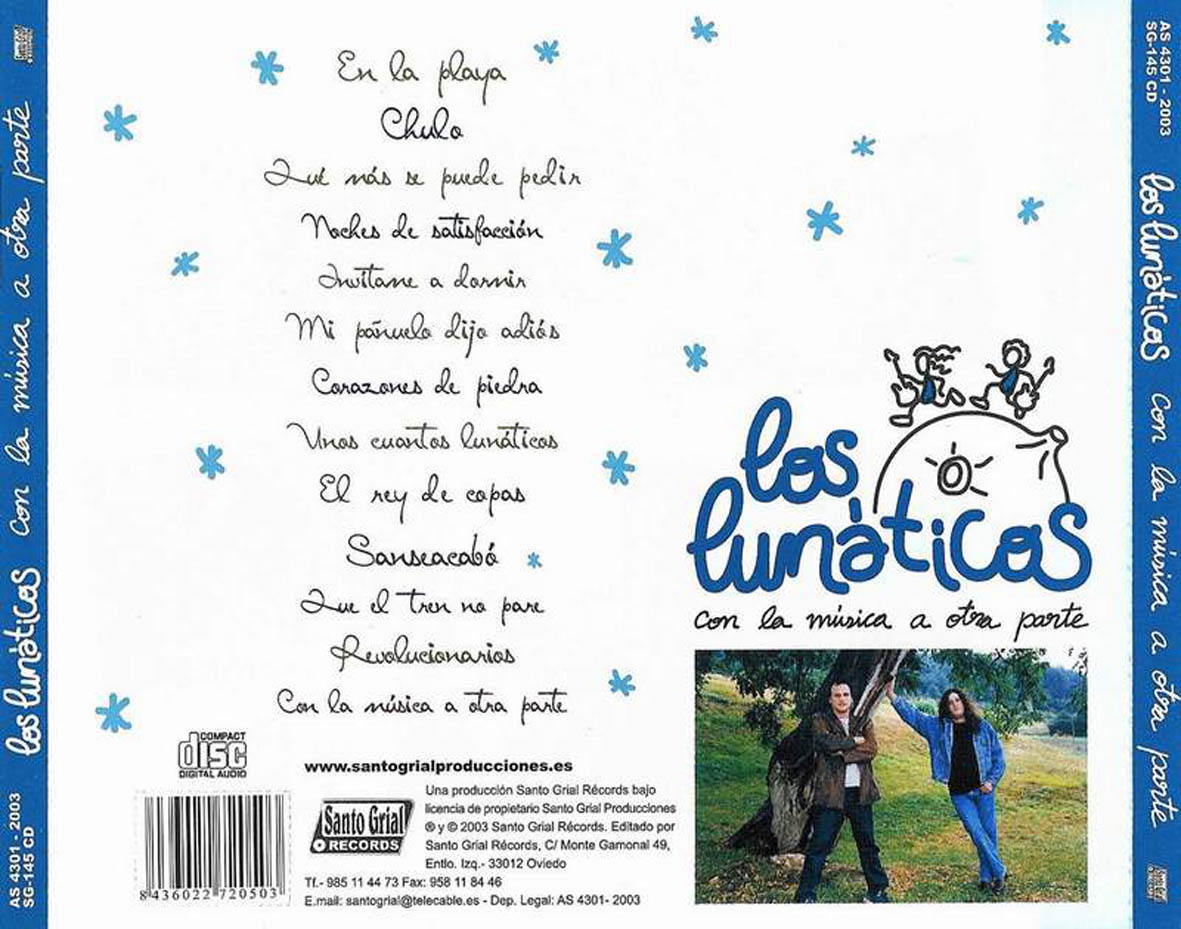 Cartula Trasera de Los Lunaticos - Con La Musica A Otra Parte