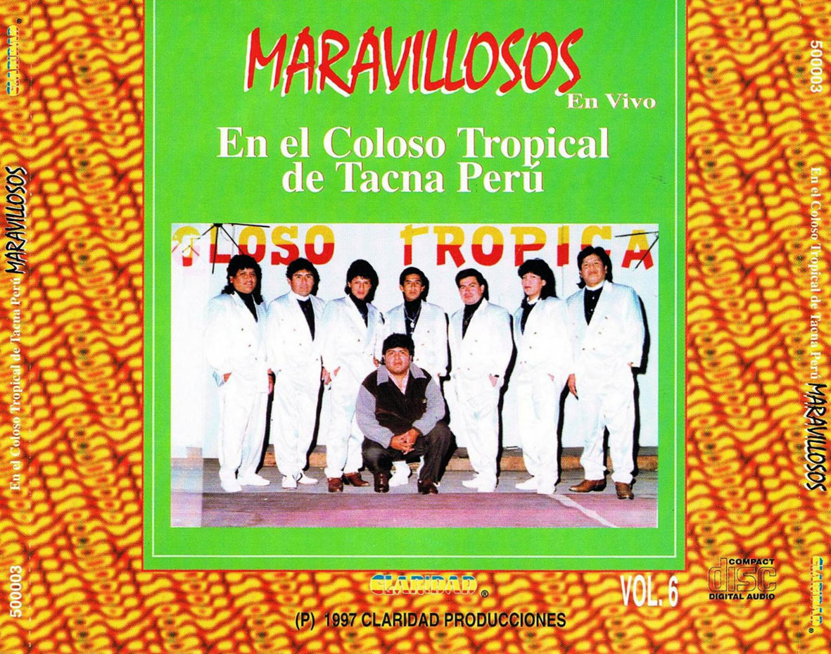 Cartula Trasera de Los Maravillosos - En Vivo Volumen 6