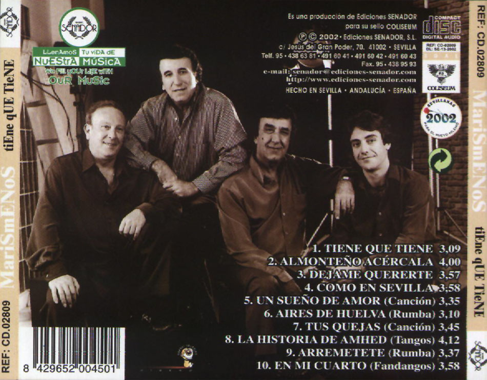Cartula Trasera de Los Marismeos - Tiene Que Tiene