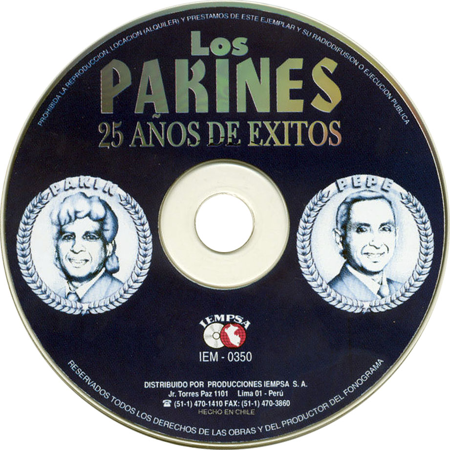 Cartula Cd de Los Pakines - 25 Aos De Exitos