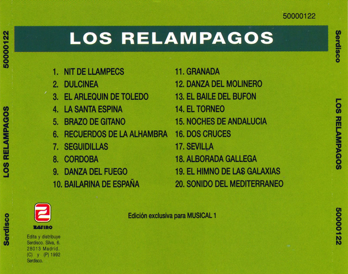 Carátula Trasera de Los Relampagos - Los Relampagos
