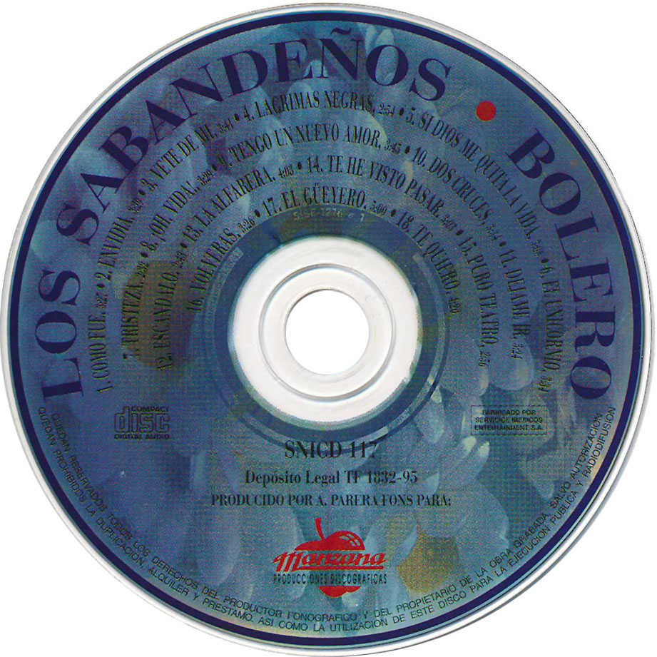 Cartula Cd de Los Sabandeos - Bolero