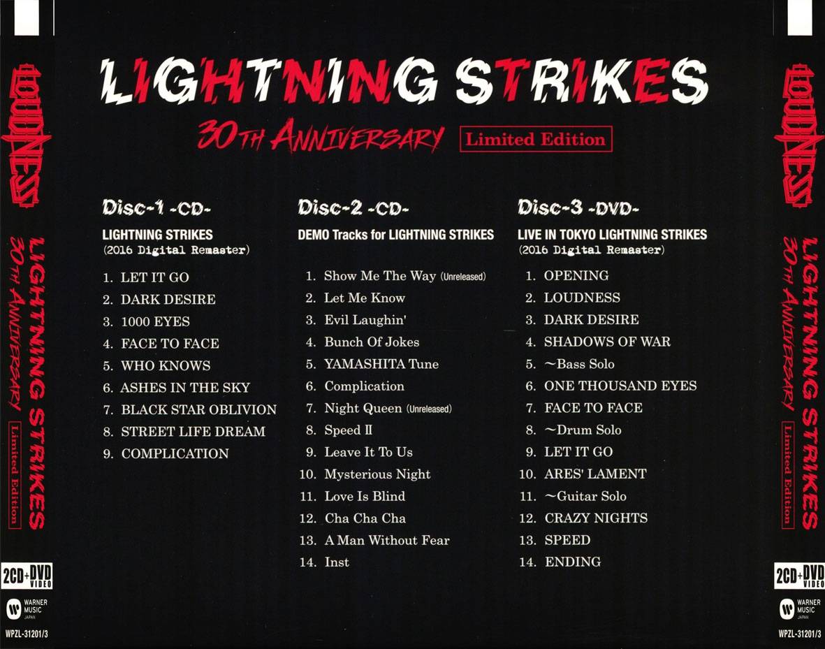 Cartula Trasera de Loudness - Lightning Strikes (30th Anniversary)