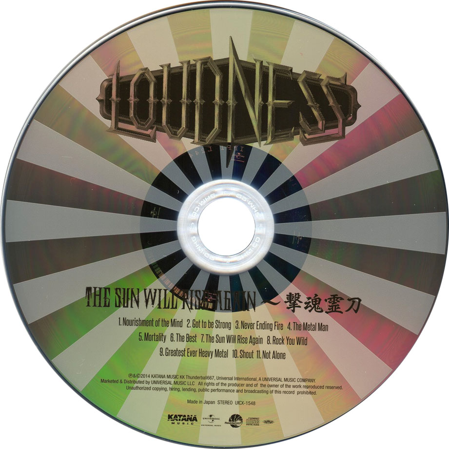 Cartula Cd de Loudness - The Sun Will Rise Again (Japan Edition)