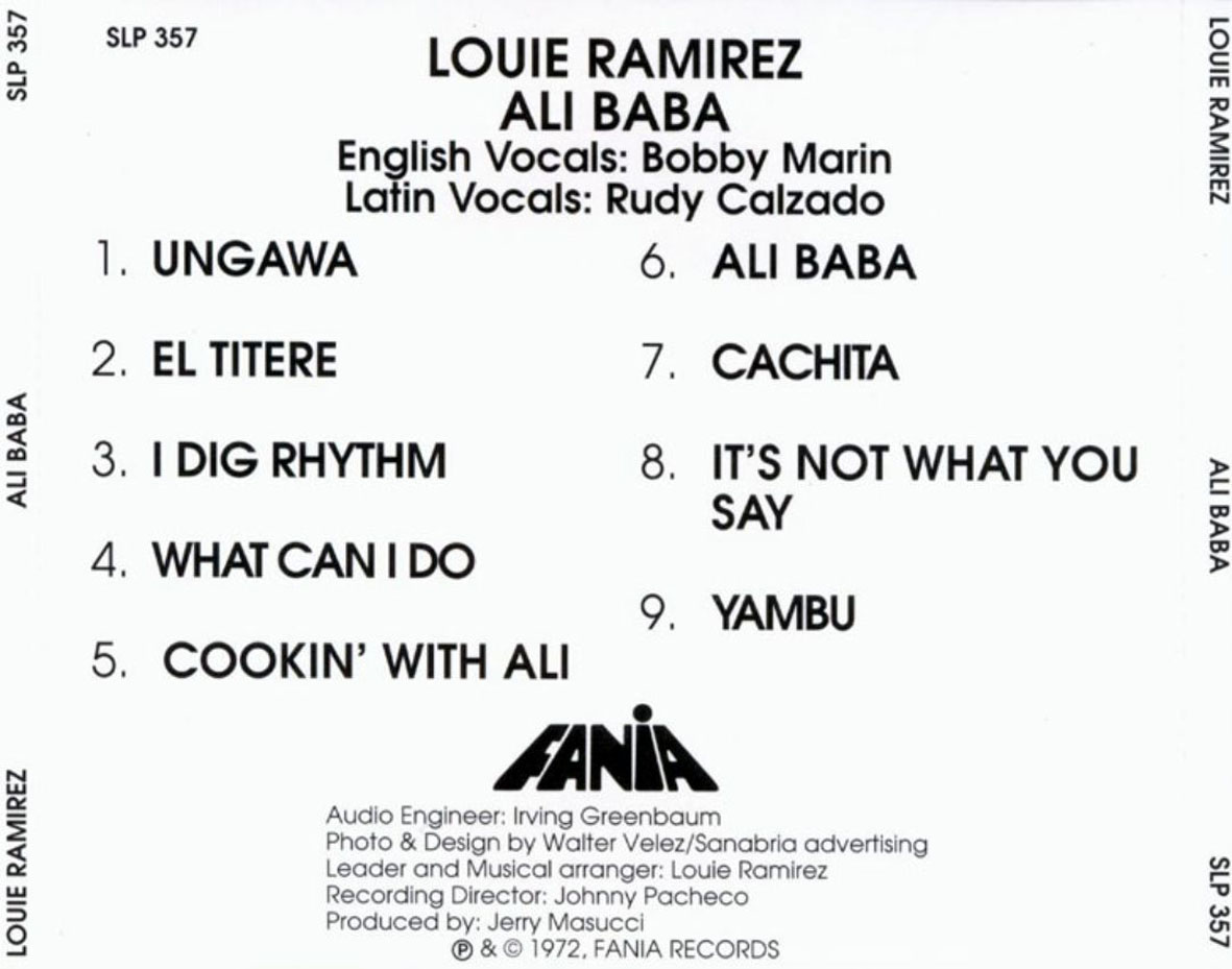 Cartula Trasera de Louie Ramirez - Ali Baba