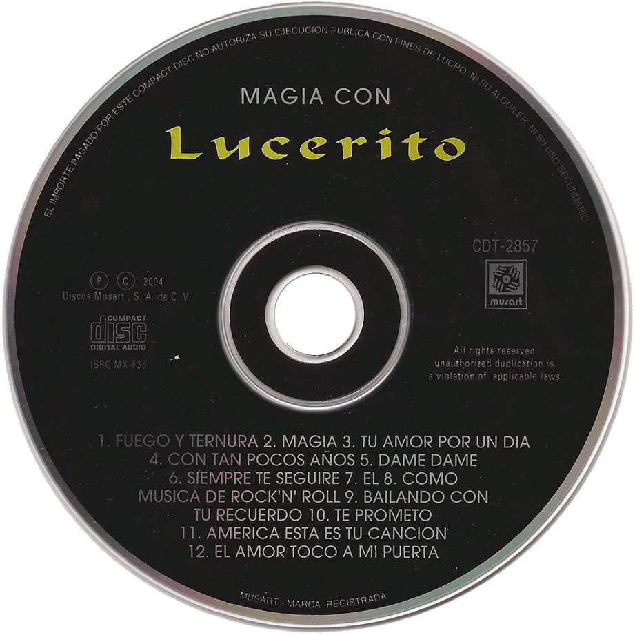 Cartula Cd de Lucero - Magia Con Lucerito