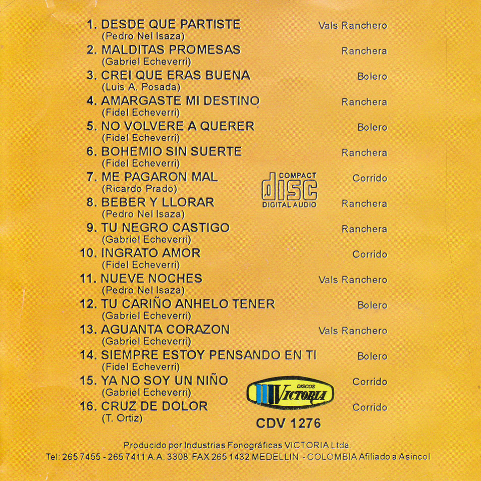 Cartula Interior Frontal de Luis Alberto Posada - Grandes Exitos Volumen 4