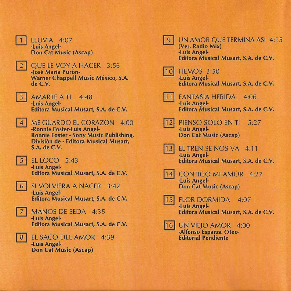Cartula Interior Frontal de Luis Angel - Personalidad Volumen 1