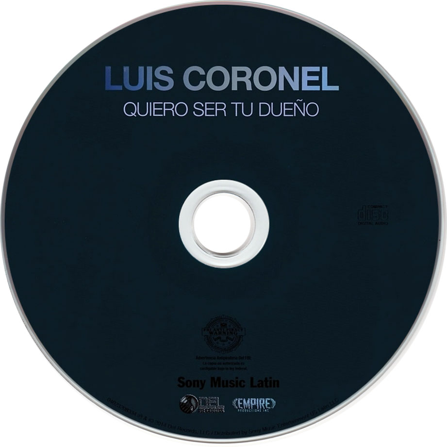 Cartula Cd de Luis Coronel - Quiero Ser Tu Dueo