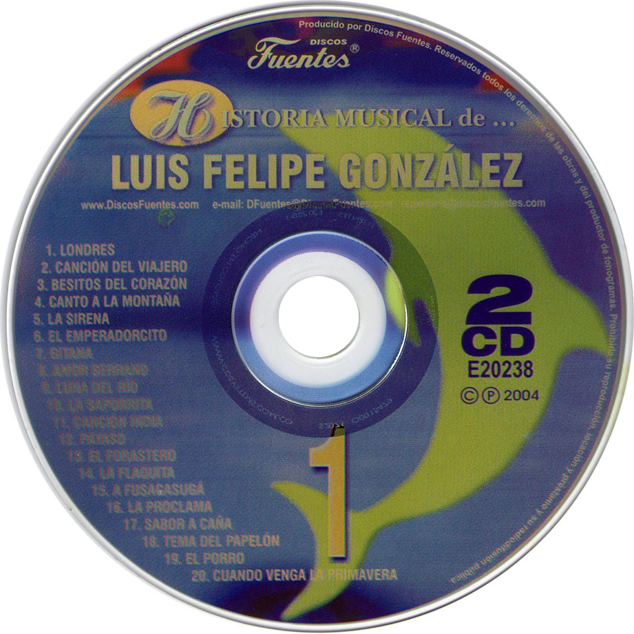 Cartula Cd1 de Luis Felipe Gonzalez - Historia Musical De... Luis Felipe Gonzalez