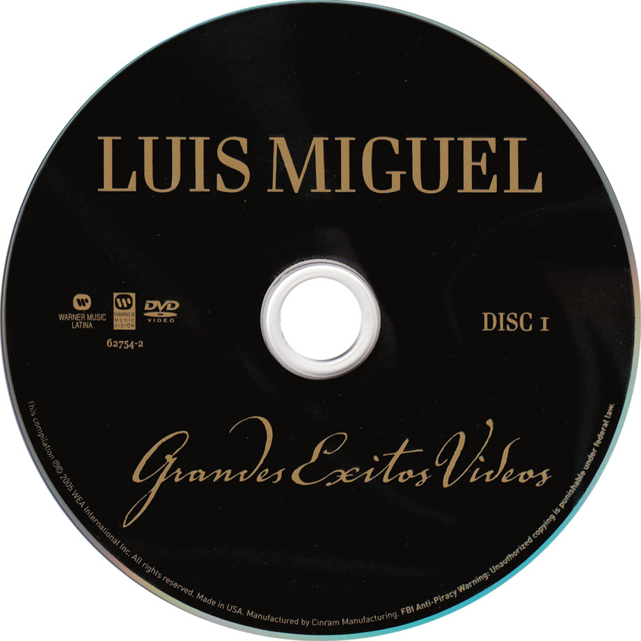 Cartula Dvd1 de Luis Miguel - Grandes Exitos Videos (Dvd)