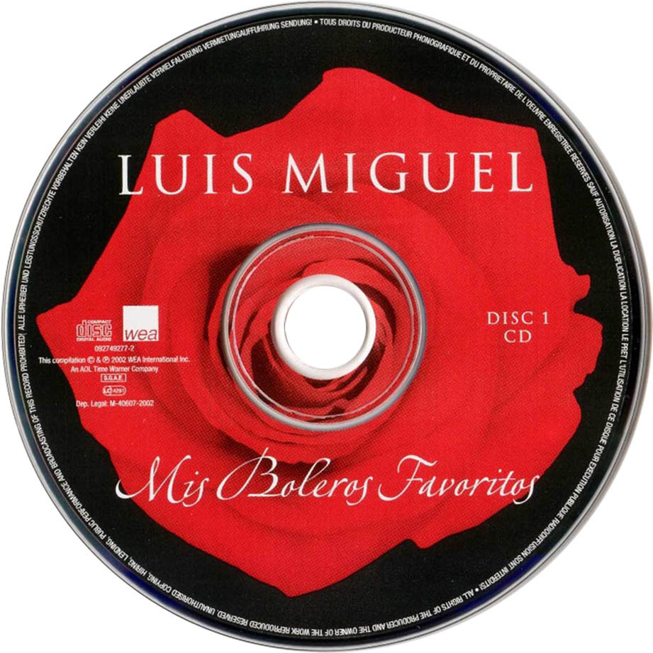 Cartula Cd de Luis Miguel - Mis Boleros Favoritos
